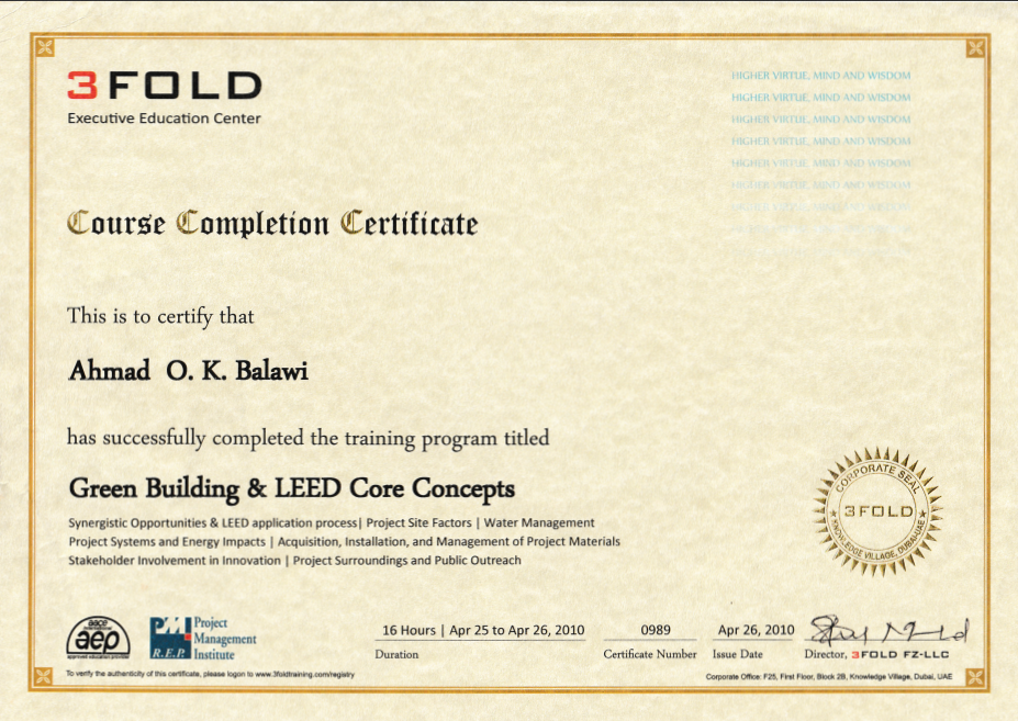 Green Building LEED Certificate